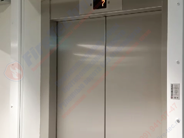 Ворота противопожарные FireTechnics EI 60 для БЦ, установка на лифт
